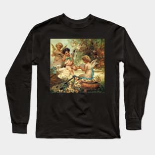 Musician Angels by Hans Zatzka Long Sleeve T-Shirt